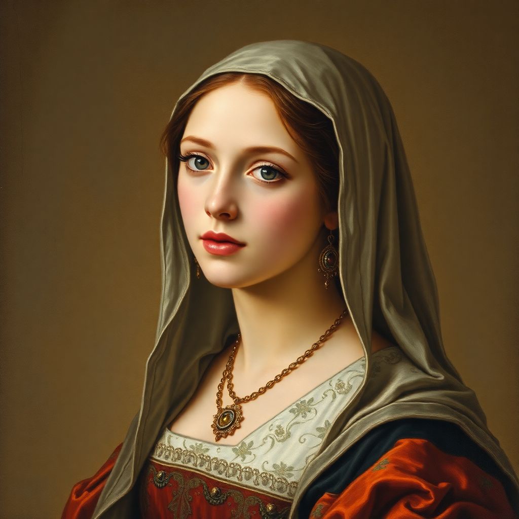 Portrait of a woman in Renaissance painting style